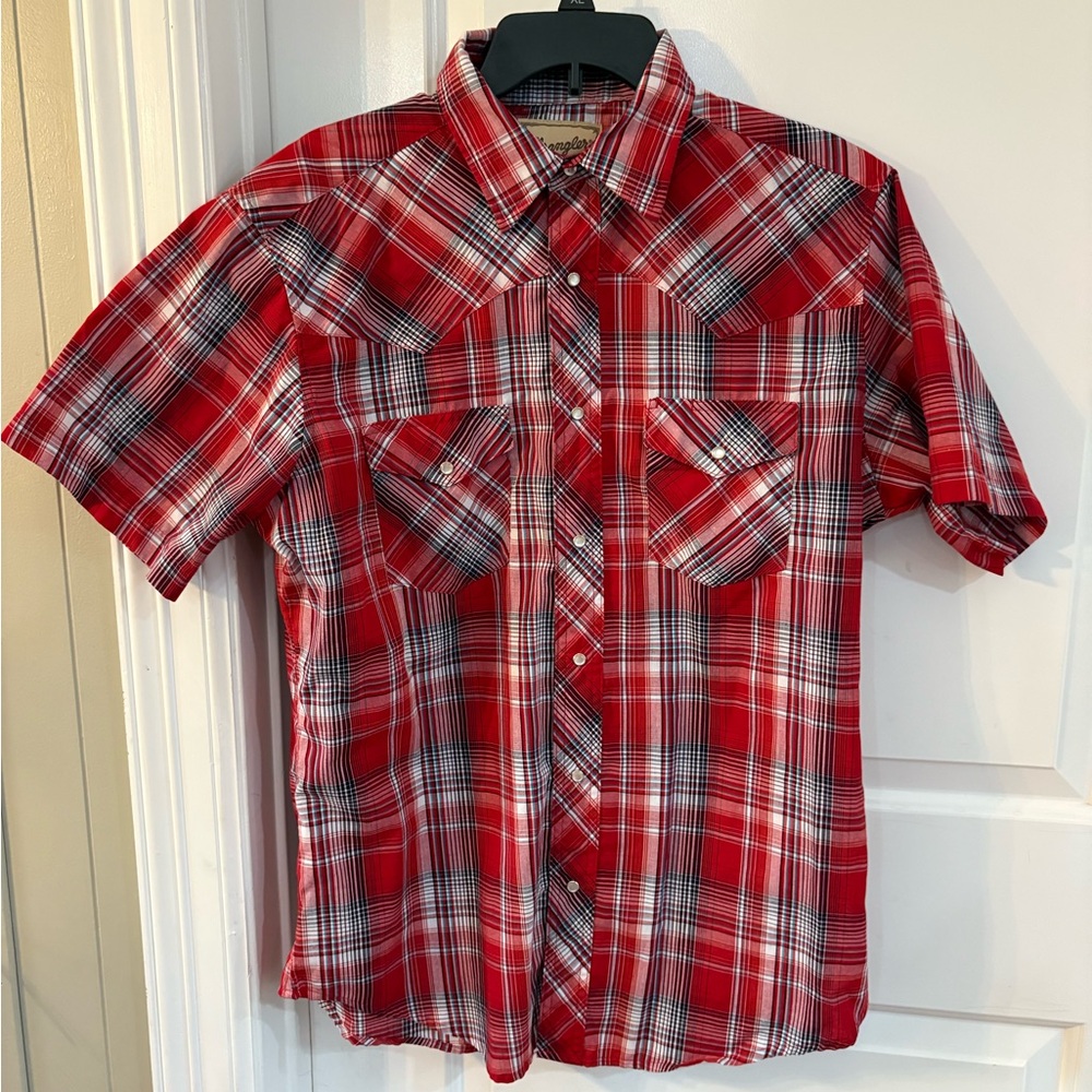 Men’s Wrangler Red Plaid Button down